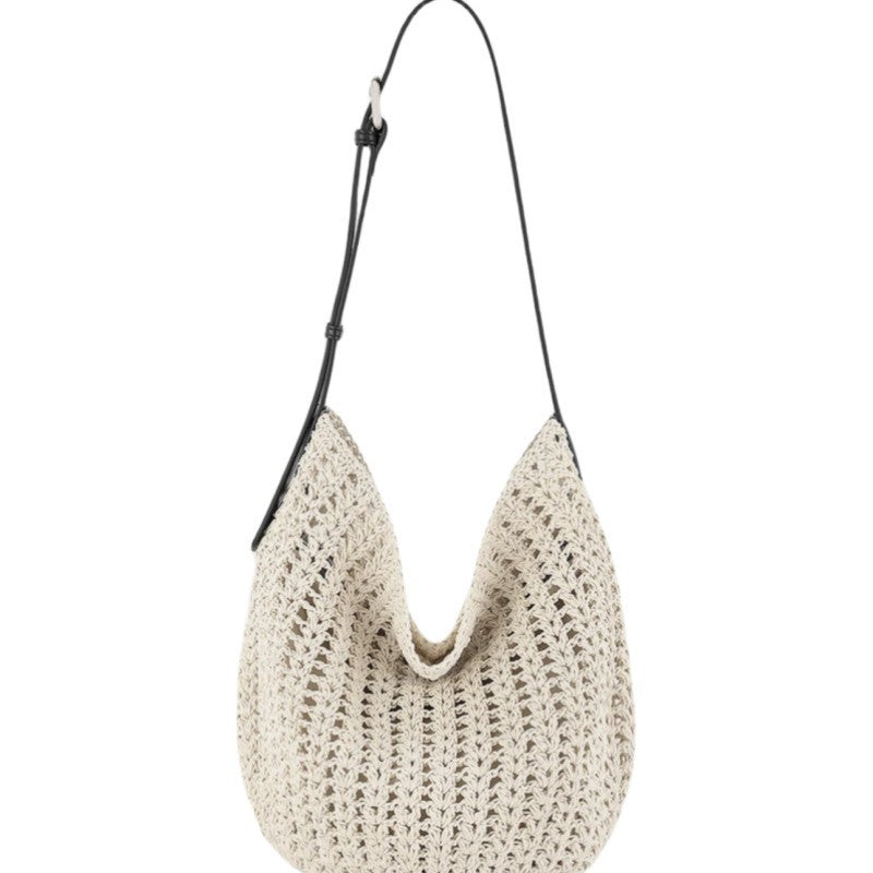 Women's Retro Simple Hollow Weaving Large Capacity Shoulder Bags