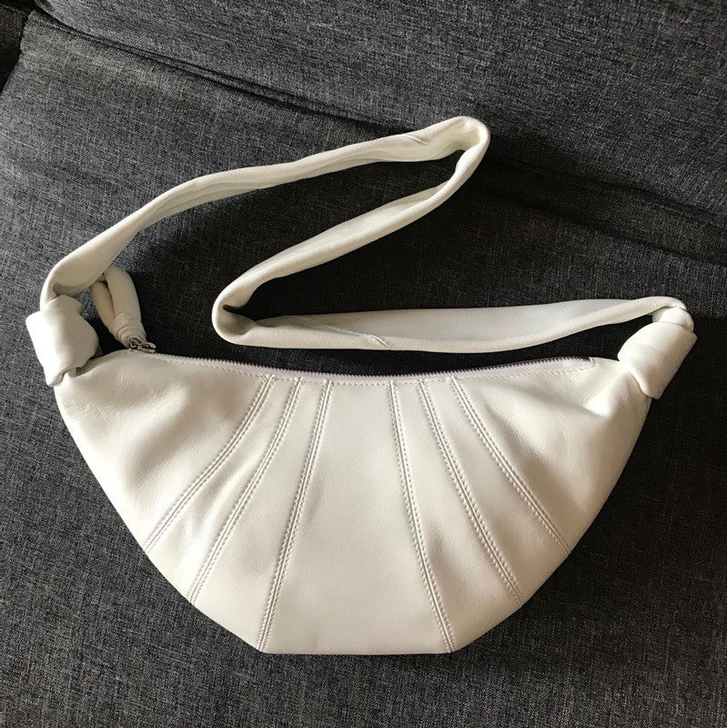 Women's Retro Minority Cowhide Croissant Genuine Leather Crossbody Bags