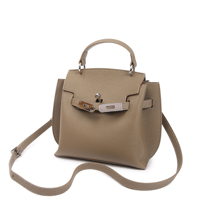 Women's Fashion Cattlehide Leather Kelly Genuine High Shoulder Bags