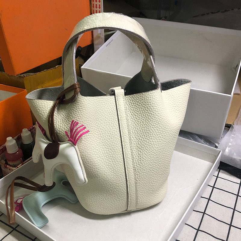 Women's Vegetable Basket Cowhide Portable Bridal Wedding Handbags