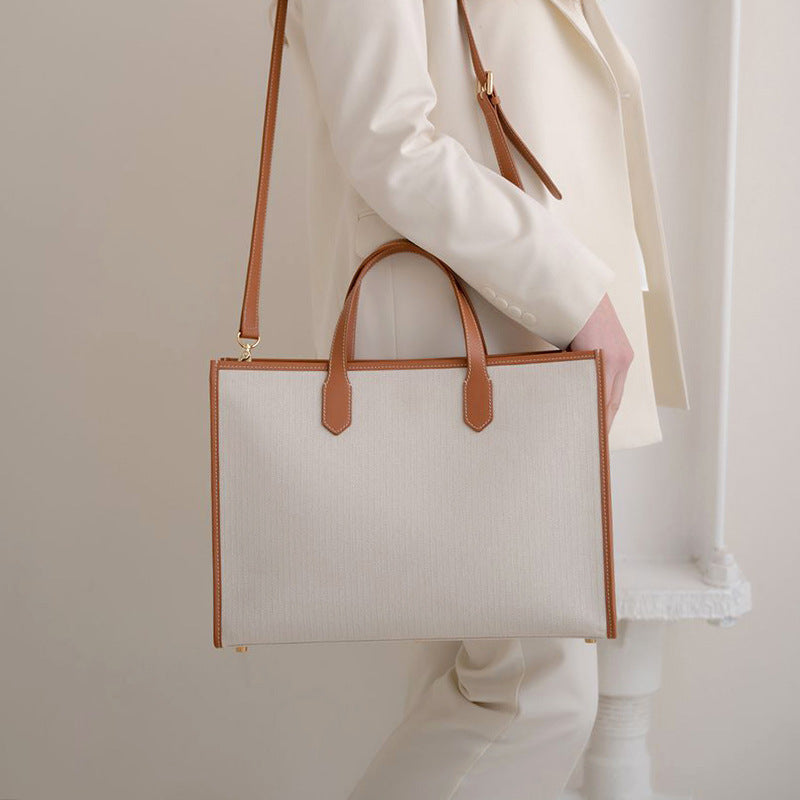 Women's Summer Large Capacity Artistic Simple Canvas Handbags