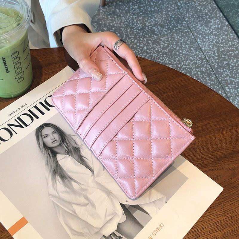 Women's Leather Sheepskin Large Capacity Mobile Fashion Ladies Wallets