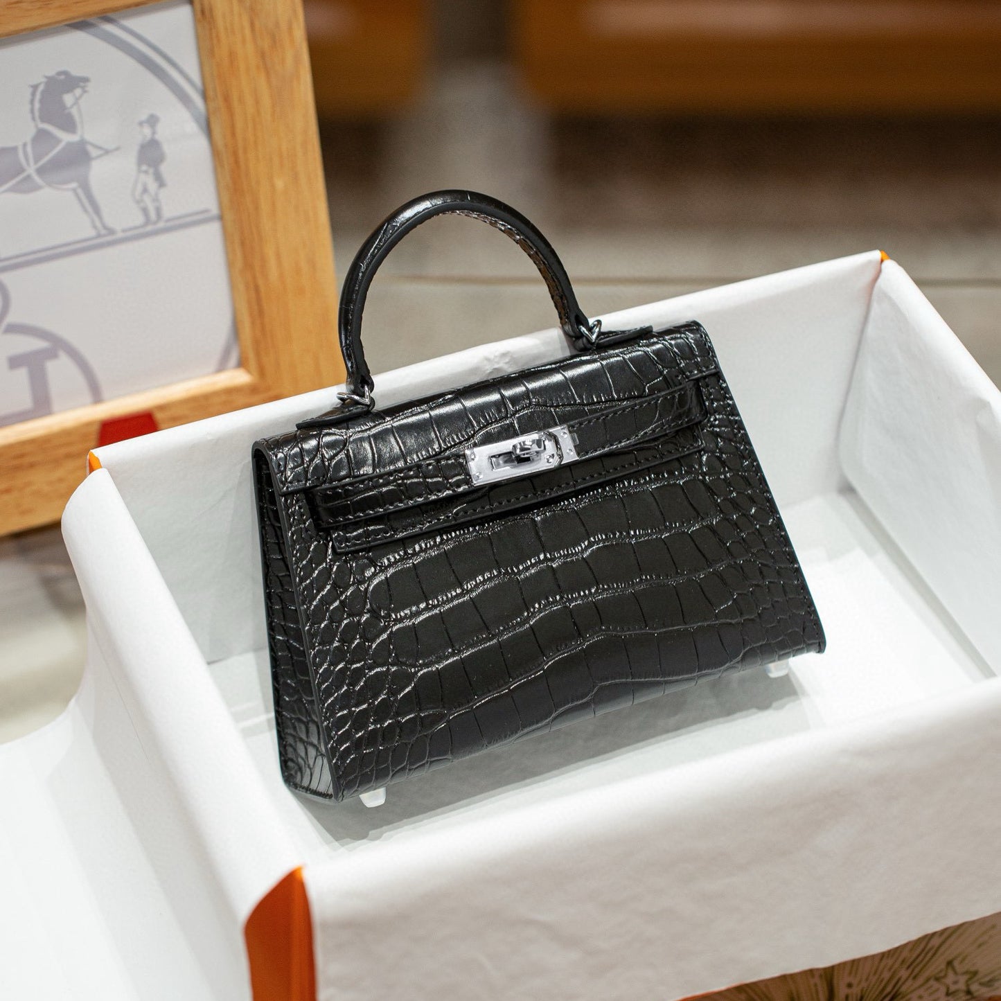 Women's Second Generation Palm Print Cowhide Kelly Crossbody Bags