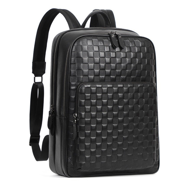 Men's Genuine Leather Fashion Large Capacity Inch Backpacks
