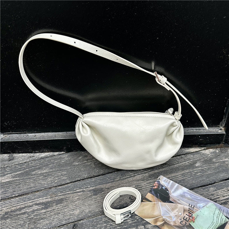 Women's Niche Pleated Dumpling First Layer Cowhide High-grade Underarm Shoulder Bags