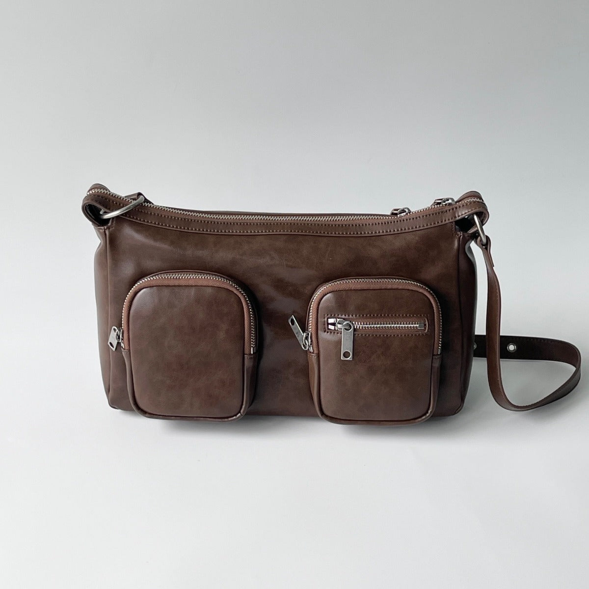 Retro Distressed Portable Underarm American Double Crossbody Bags
