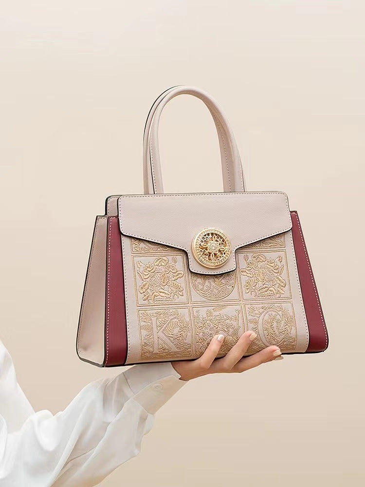 Women's Mother Portable Graceful Handmade Embroidery National Shoulder Bags
