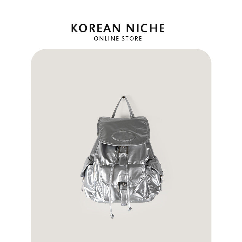 Korean Drawstring Large Capacity Flip Design Backpacks