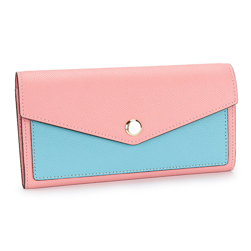 Women's Print Long Fashion Color Contrast Clutch Ladies Wallets