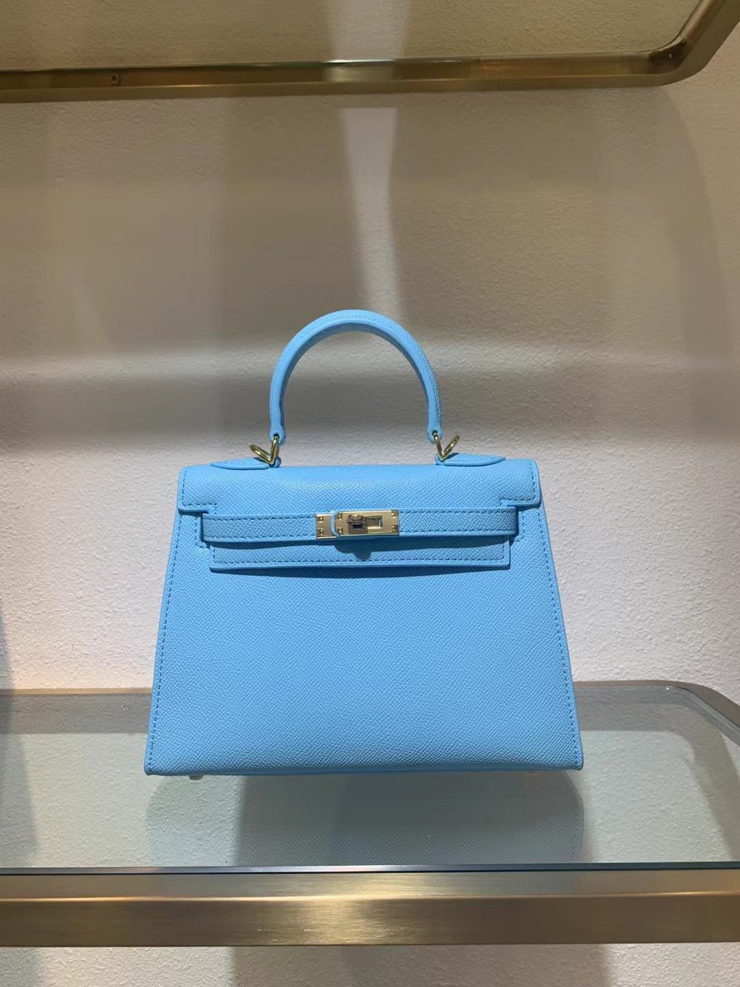 Women's Kelly Hand Palm Print Version Genuine Leather Handbags
