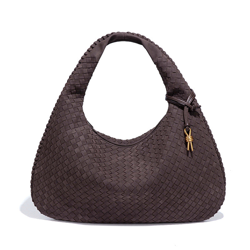 Women's Hand-woven Frosted Suede Large Capacity Fashion Shoulder Bags