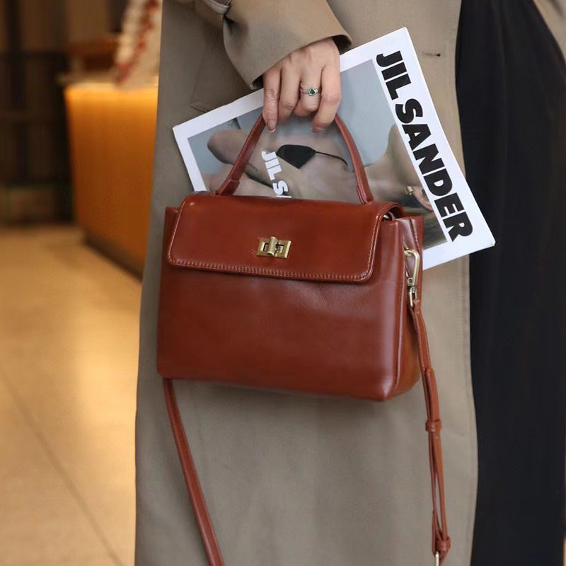 Women's Versatile High-grade Fashion Commuter Genuine Leather Shoulder Bags