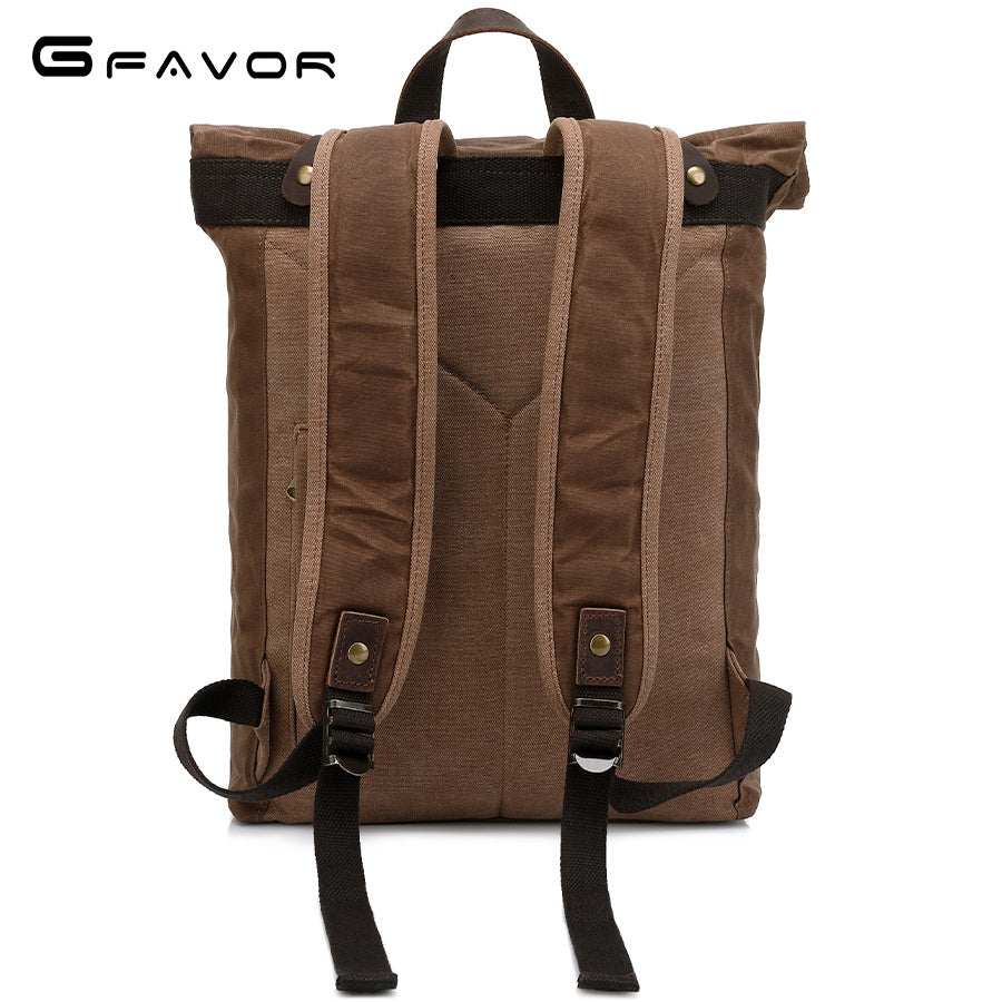 Men's Retro Waterproof Oil Wax Canvas Crazy Backpacks