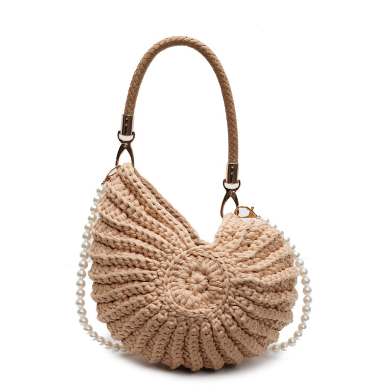 Women's Woven Handmade Seaside Conch Shell Strap Bags