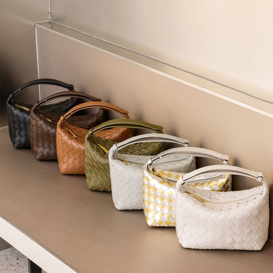 Women's Woven Dumpling Hand Niche Rhombus Single Bags