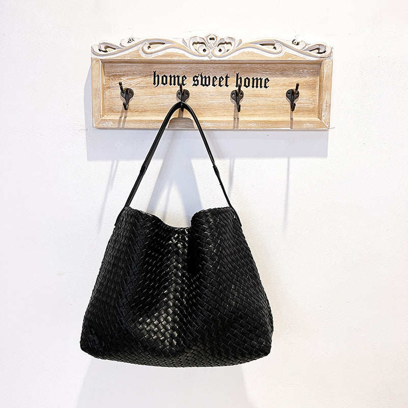 Women's Design Woven Large Capacity Totes Portable Mother Shoulder Bags