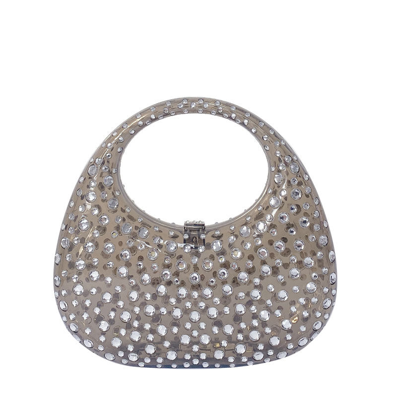 Women's Elegant Transparent Summer Acrylic Diamond Evening Bags