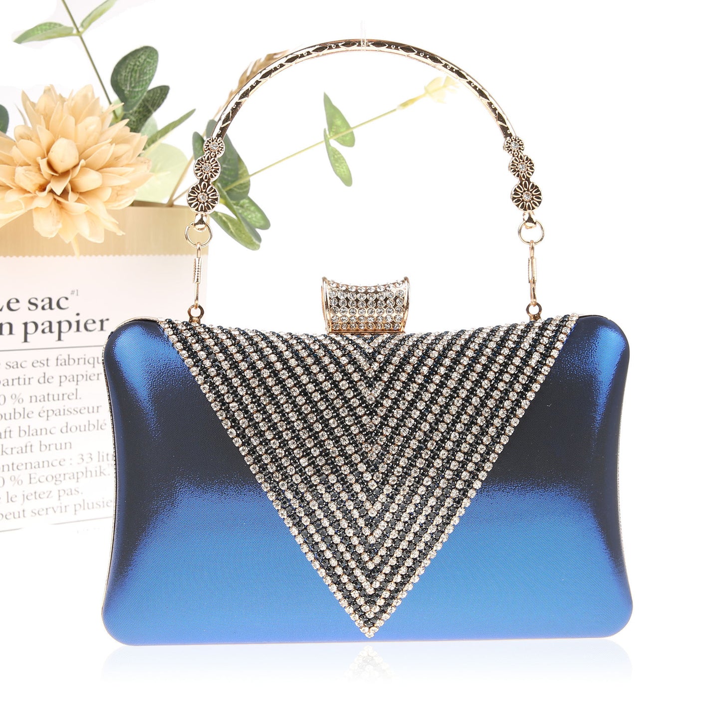 Women's Quality Rhinestone Luxury Elegant Banquet Portable Easy To Bags