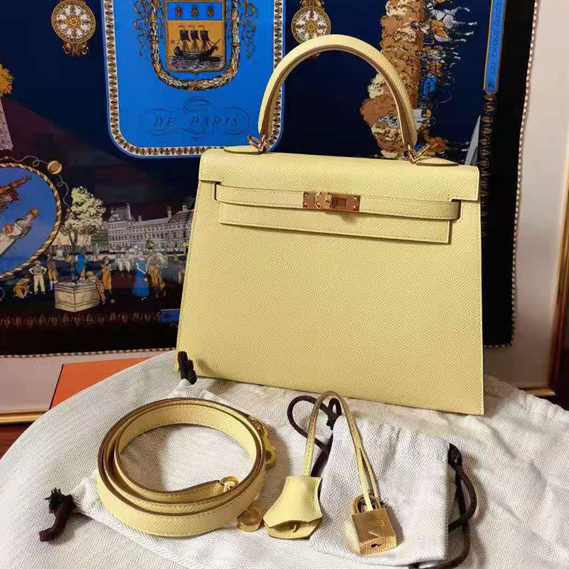 Women's Fashion Chicken Yellow Leather Kelly Bridal Shoulder Bags