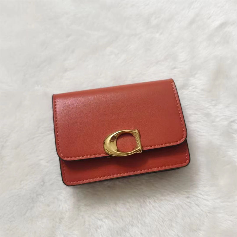Print Cowhide Retro Magnetic Snap Short Handbags