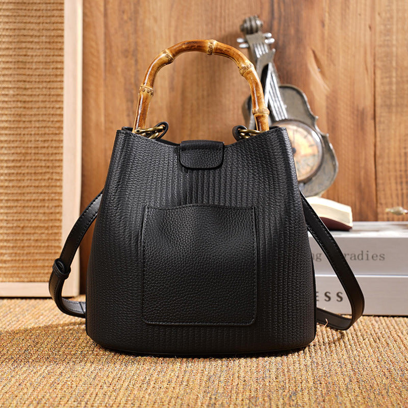 Women's Versatile Cowhide Single Fashion Elegant Leather Shoulder Bags