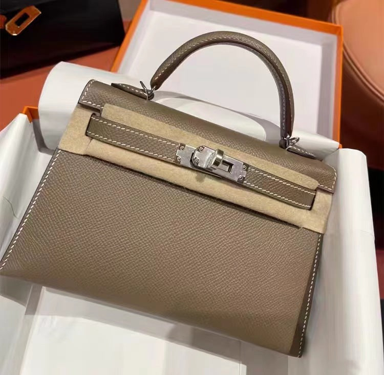 Women's Genuine Leather Second Generation Kelly Palm Print Handbags