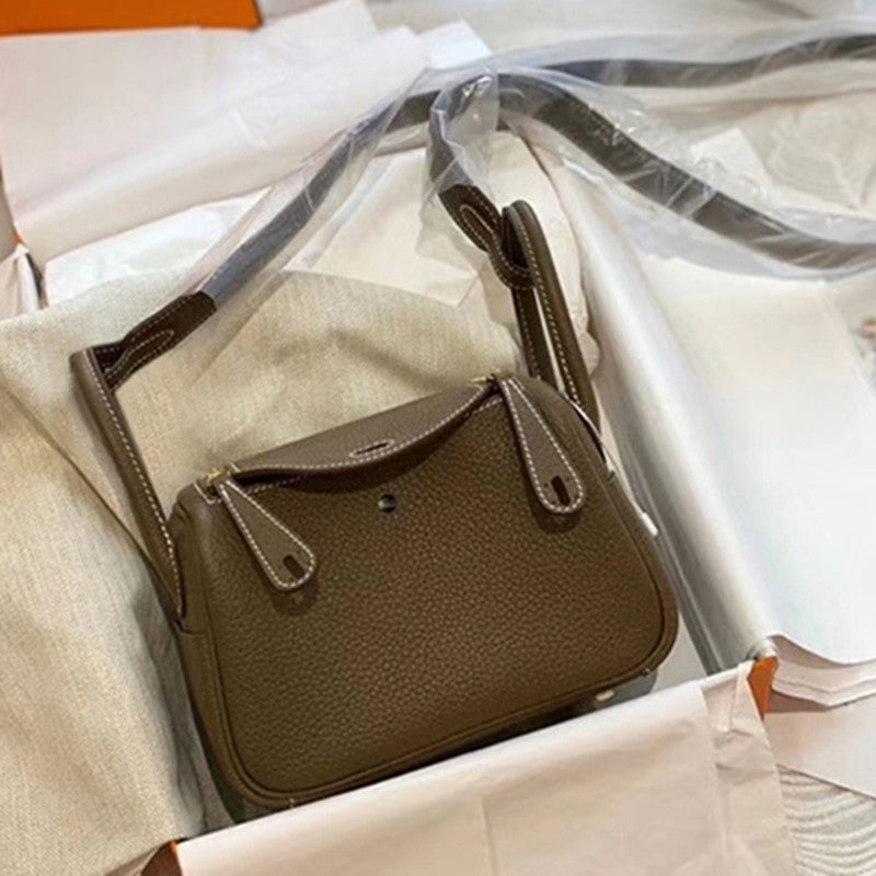 Fashion Trendy Portable Litchi Grain Cowhide Bags