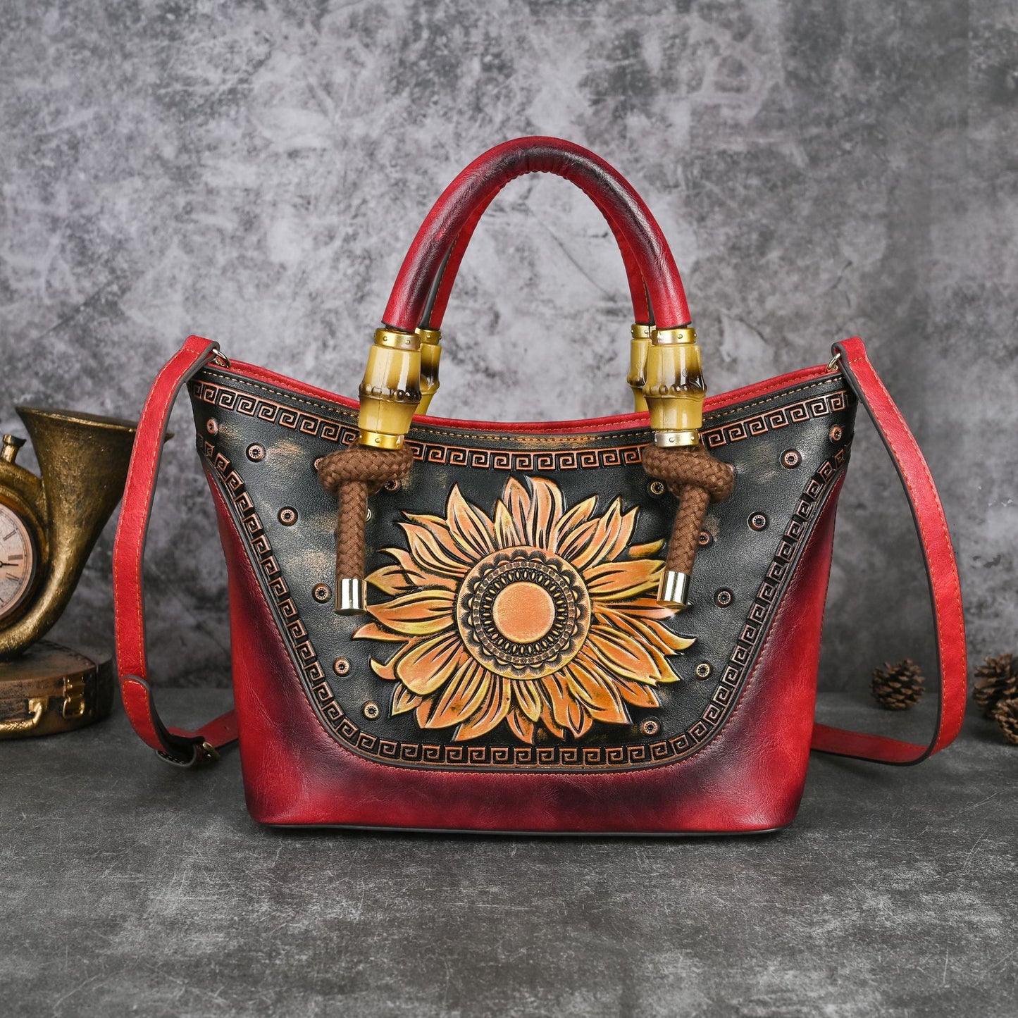 Women's Retro Genuine Leather Portable High Sense Handbags