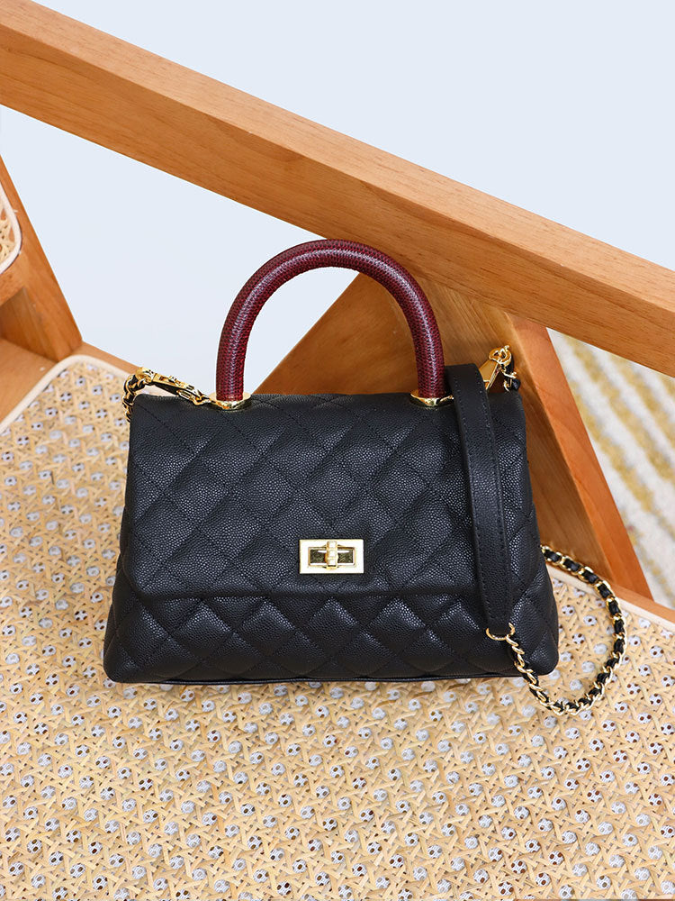 Women's Handmade Leather Caviar High-grade Cowhide Ball Crossbody Bags