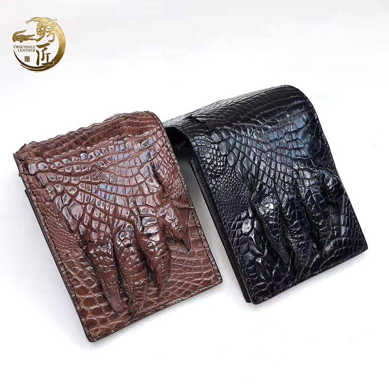 Men's Crocodile Leather Business Short Multiple Slots Men's Wallets