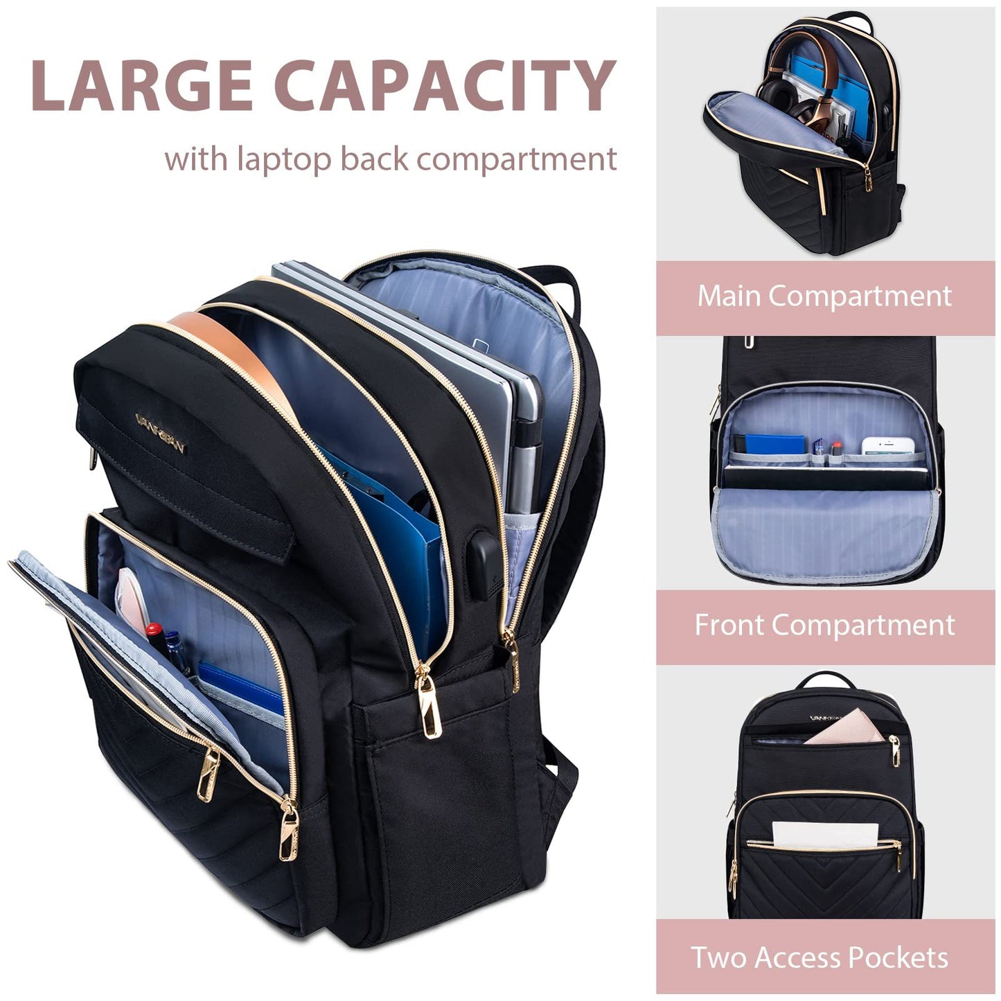 Business Commute Daily Large Capacity Notebook Backpacks