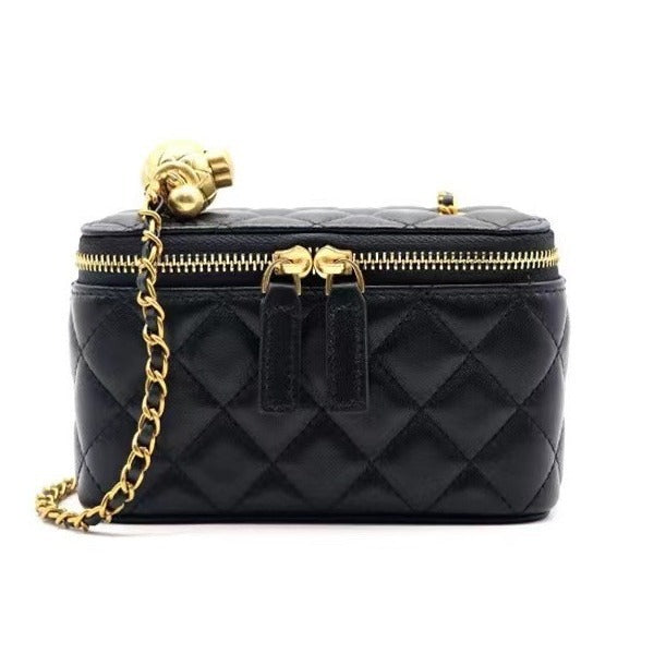 Women's Style Golden Ball Rhombus Chain Genuine Crossbody Bags