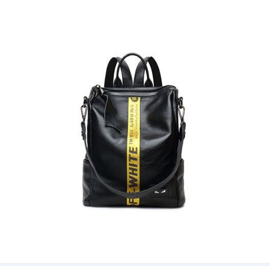 Women's Street Trend Leather Letter Embossed Backpacks
