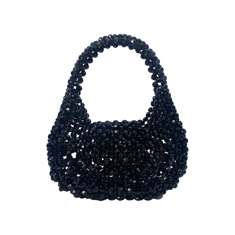 Light Luxury Advanced Texture Handmade Beaded Mini Beads Shiny Handbags