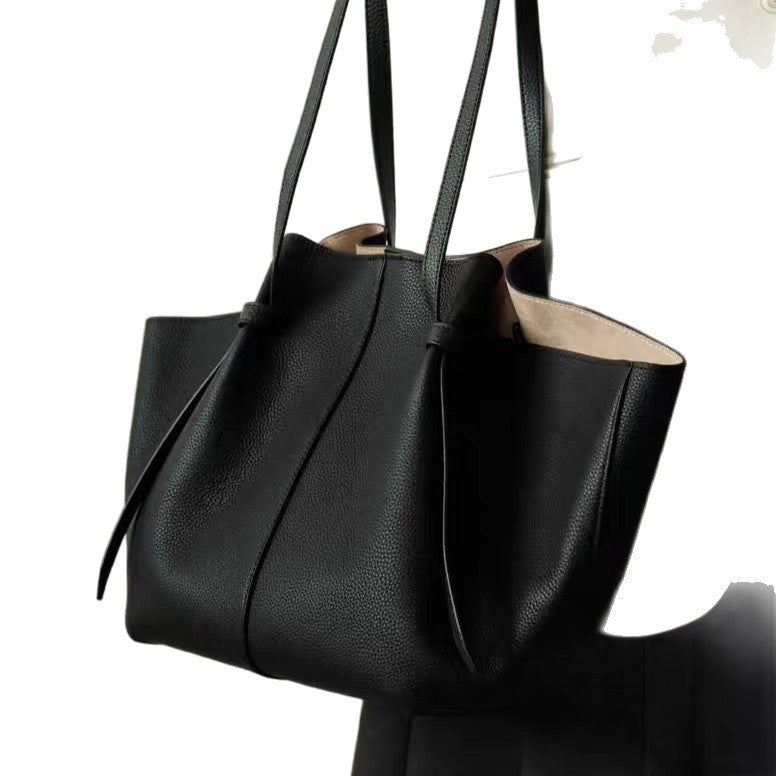 Matching First Layer Soft Cowhide Portable Wings Shoulder Bags