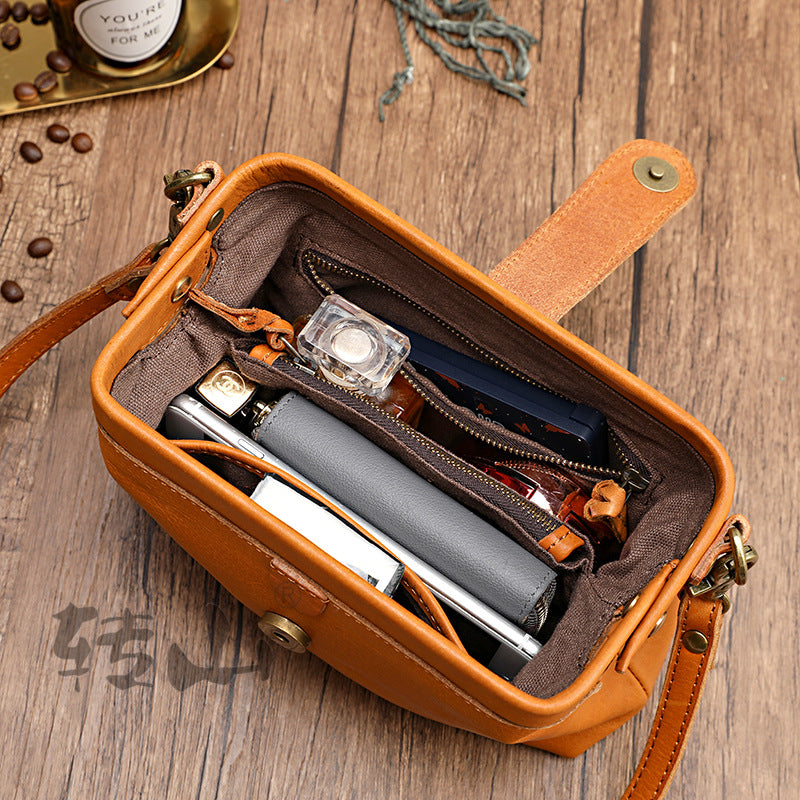 Women's Handmade Dye Penetration Waxing Leather Genuine Crossbody Bags