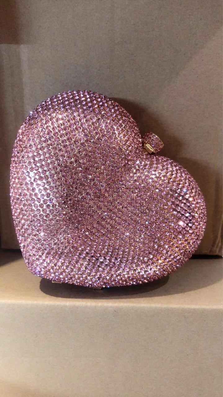 Women's Strictly Selected Heart-shaped Diamond Dinner Banquet Full Evening Bags