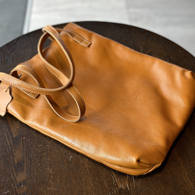 Simple Leather First Layer Cowhide Lightweight Shoulder Bags