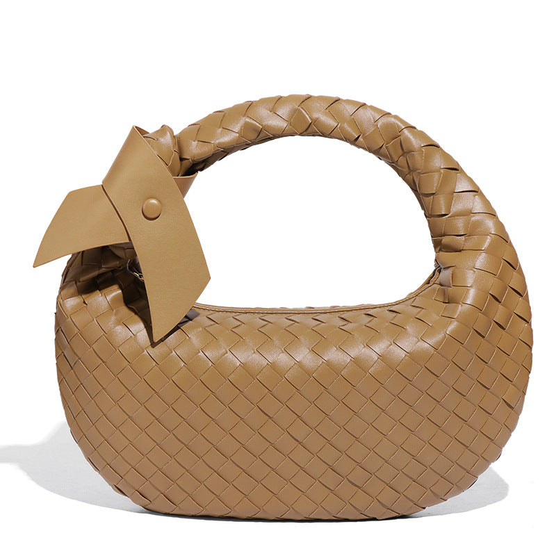 Women's Woven Fashion Knotted Round Large Capacity Handbags