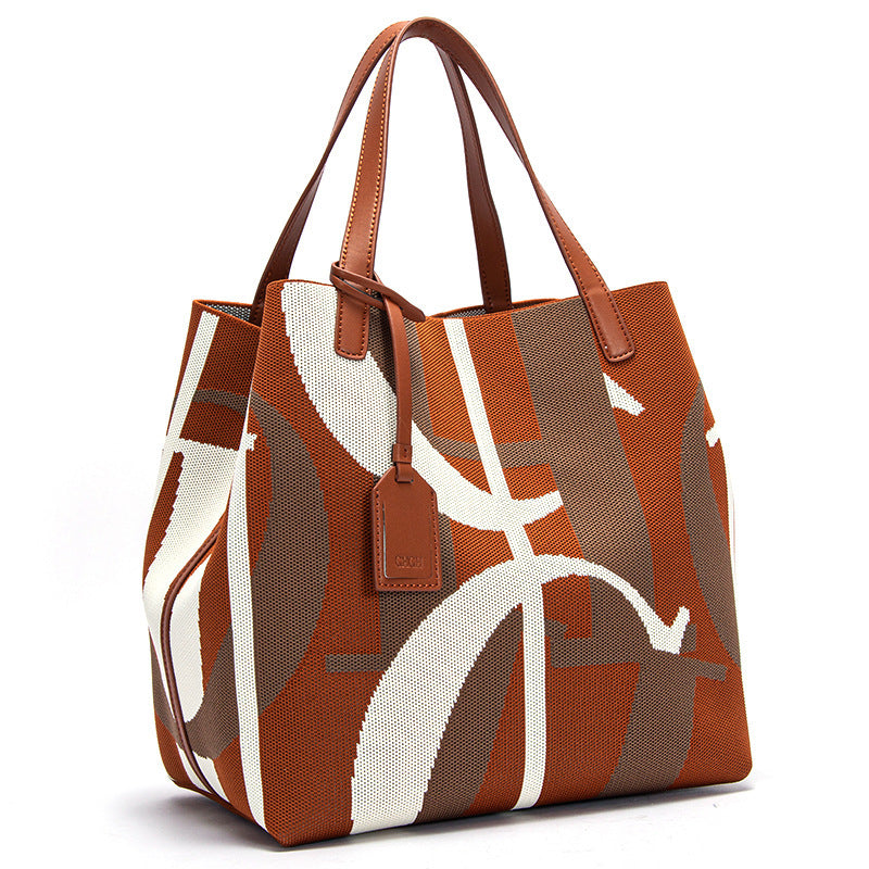 Women's Spring Fashion Letter Design Large Capacity Shoulder Bags