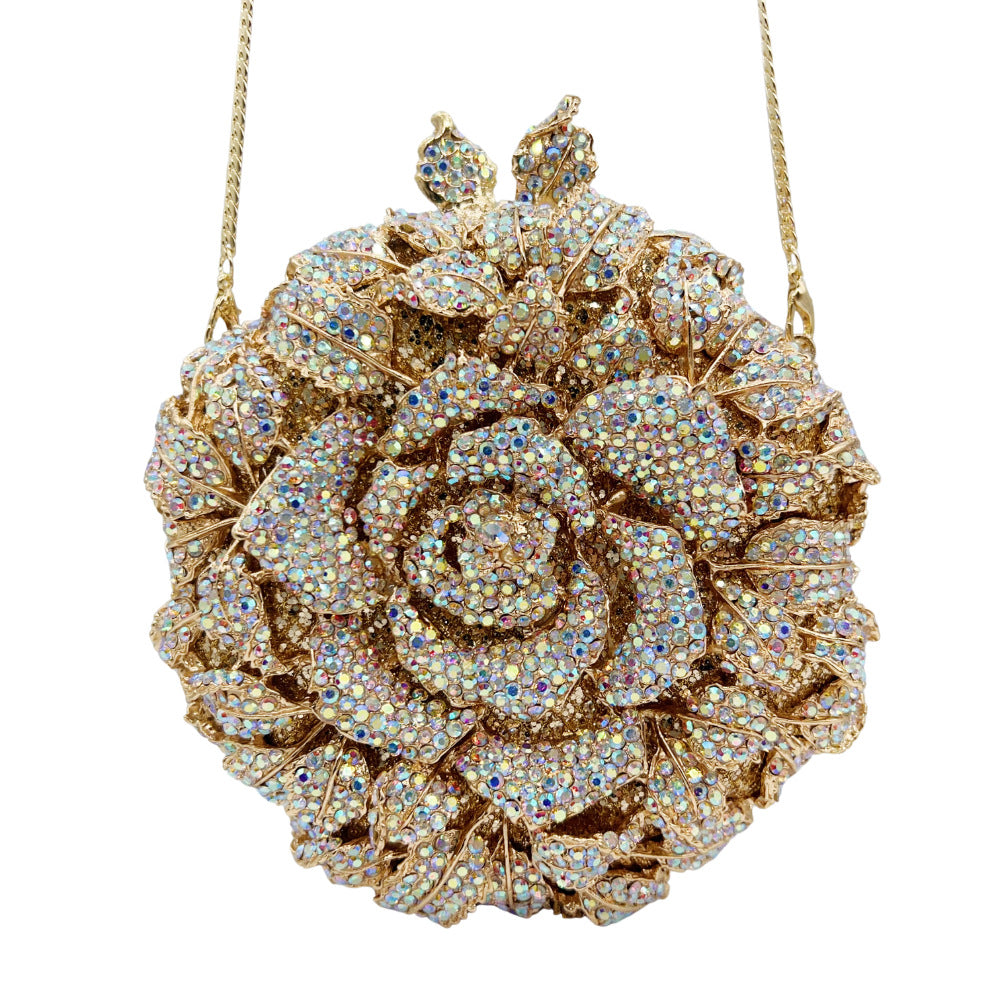 Diamond Flower Crystal Banquet Dress Clutch Evening Bags