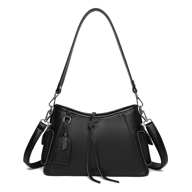Women's First Layer Cowhide Leather Fashion Shopping Shoulder Bags