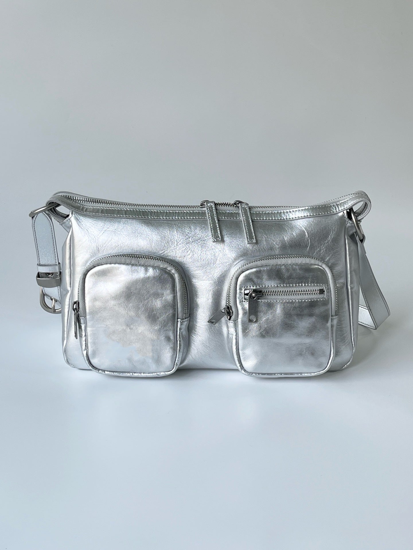 Retro Distressed Portable Underarm American Double Crossbody Bags