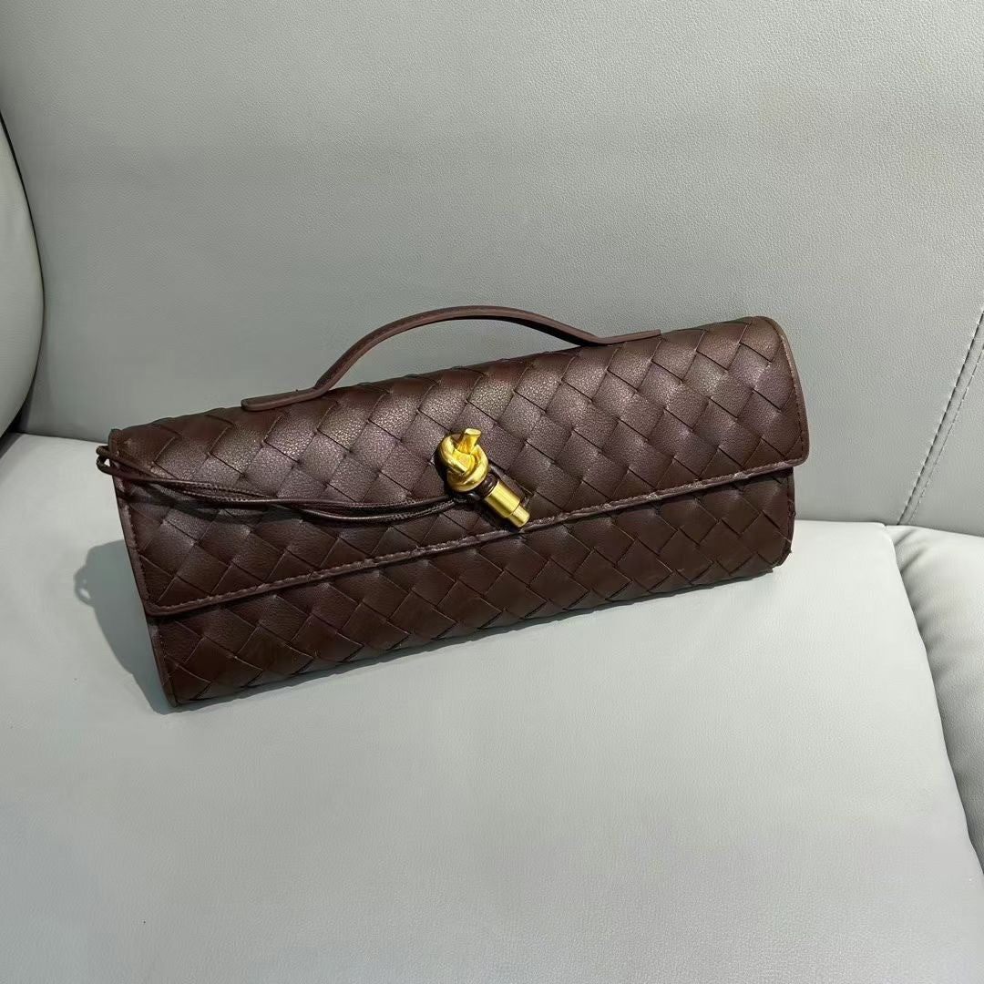 Woven Dinner Cowhide High-grade Horizontal Elegant Shoulder Bags