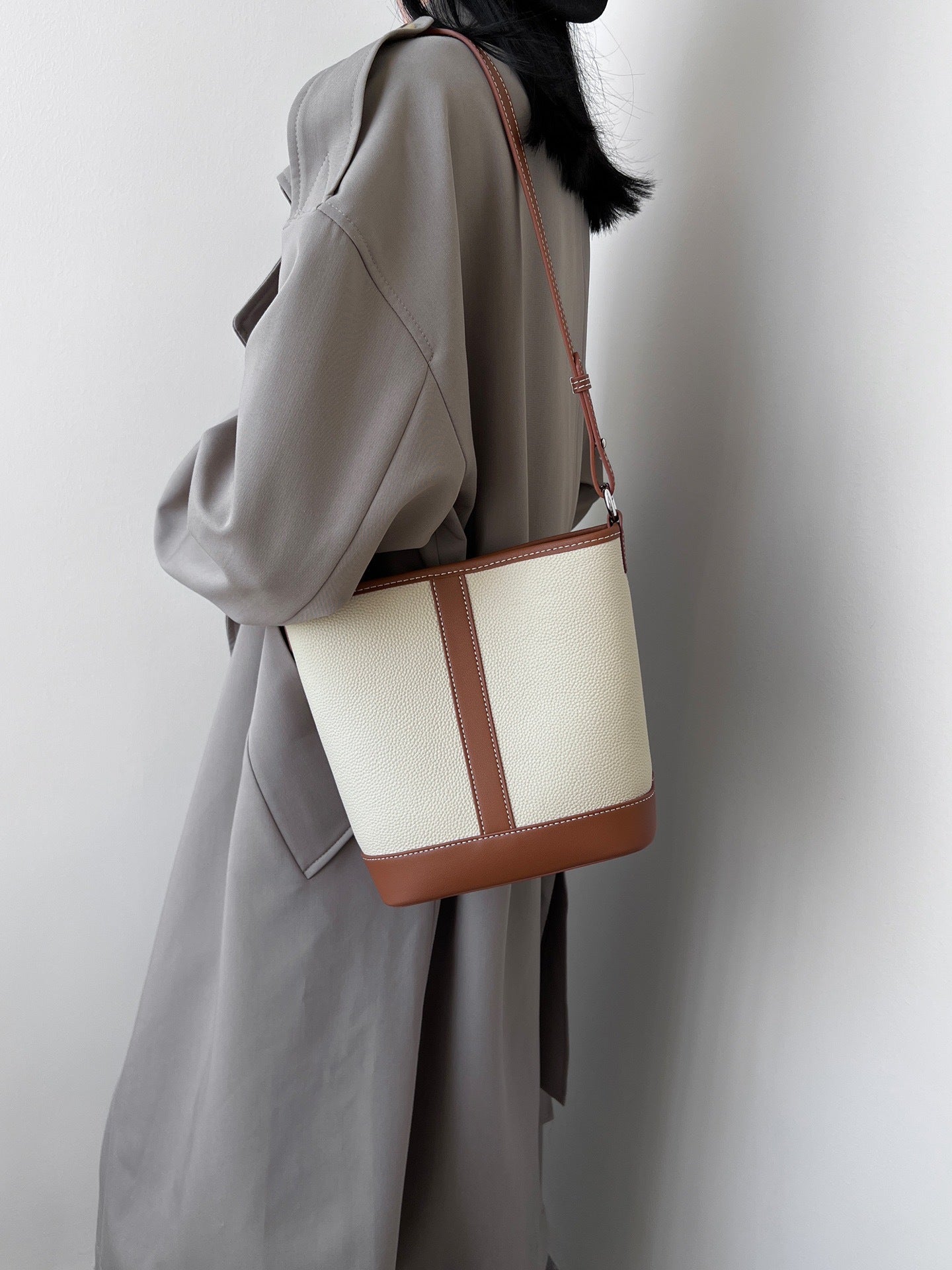 Women's Fashion Color Contrast Commuter First Layer Shoulder Bags