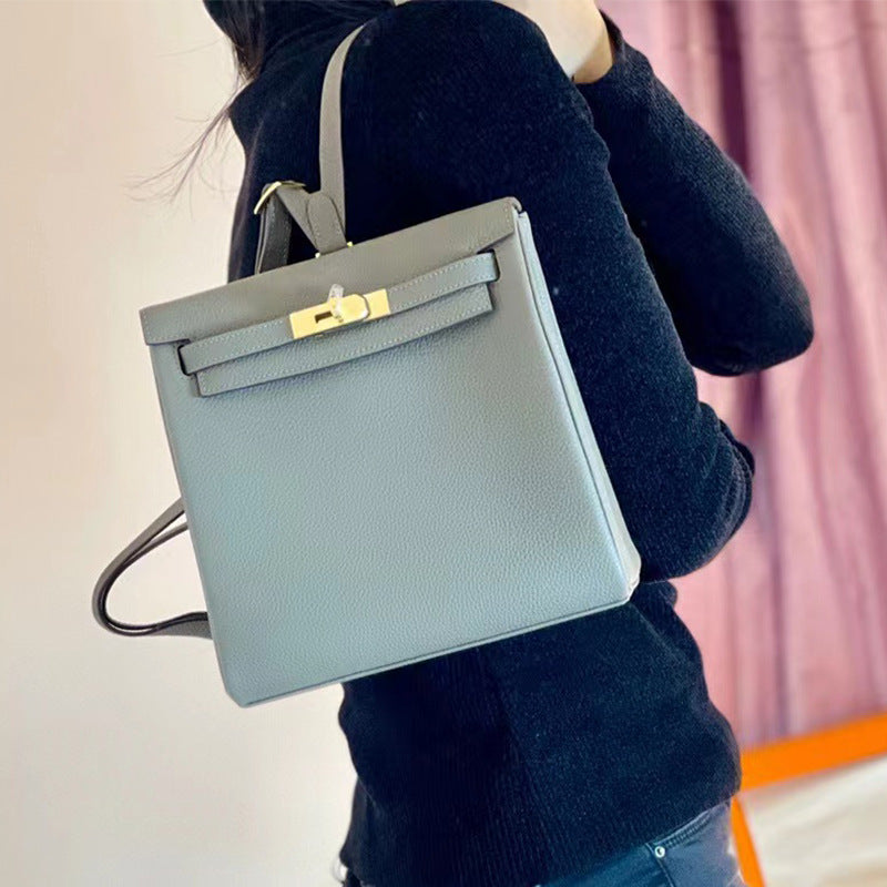 Women's Retro High-grade Kelly Genuine Leather Backpacks