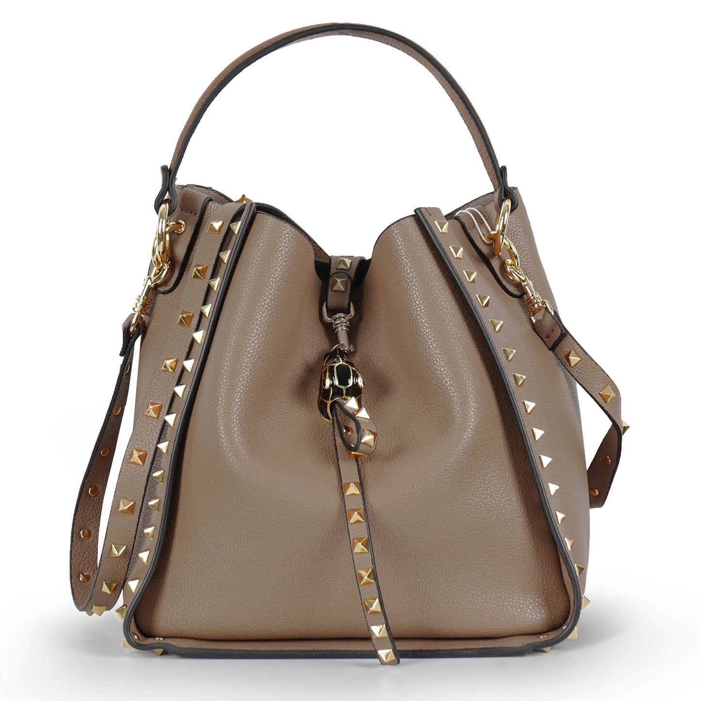 Women's Cow Leather Rivet Vintage Leopard Head Crossbody Bags