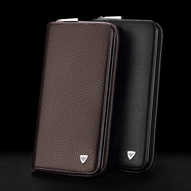 Men's Type Large Capacity Swiping Change Genuine Men's Wallets