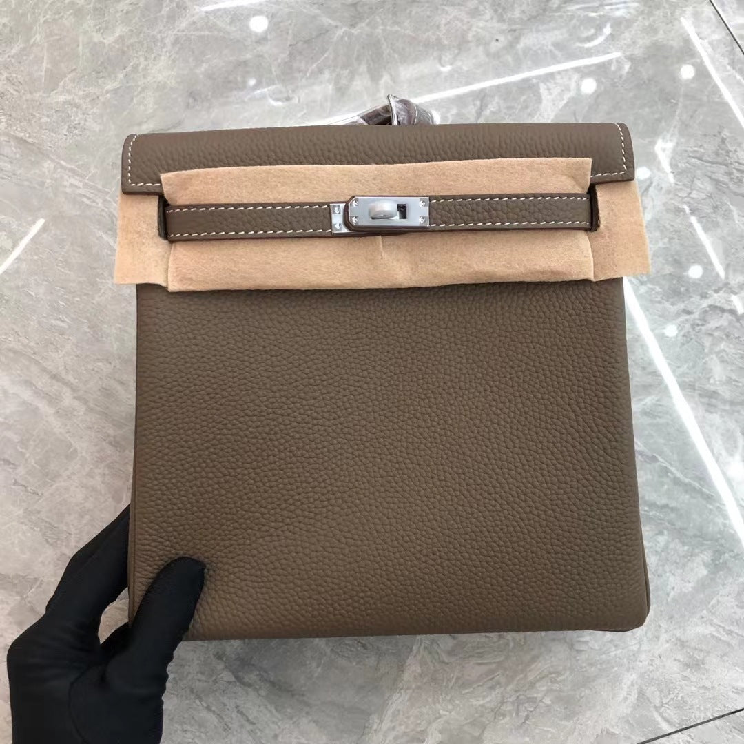 Fashion Kelly Litchi Pattern First Layer Backpacks