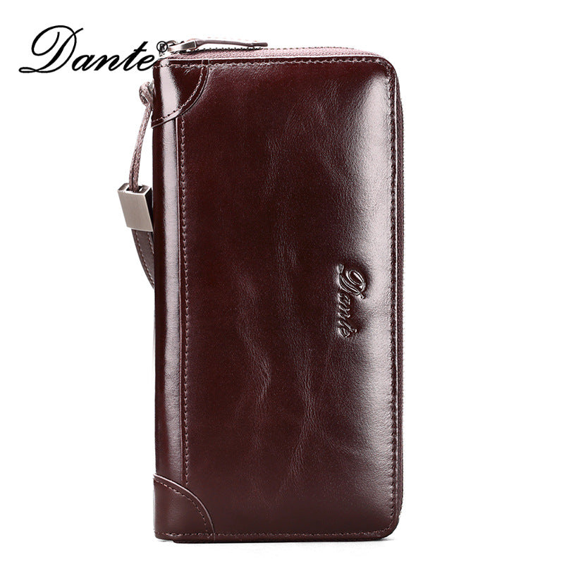 Men's Genuine Leather Hand Grab Swiping Retro Men's Wallets